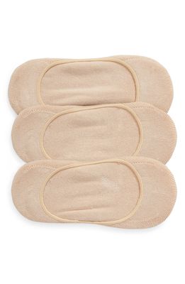 NORDSTROM Assorted 3-Pack Pillow Sole No-Show Socks in Tan Croissant