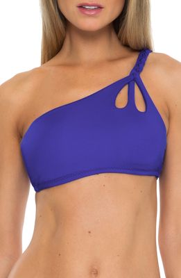 Becca Color Twist One-Shoulder Bikini Top in Sapphire