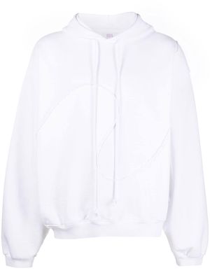 ERL raw-cut edge detail hoodie - White