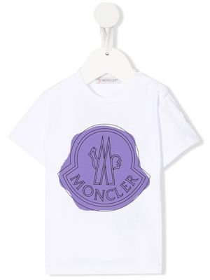Moncler Enfant logo-print detail T-shirt - White