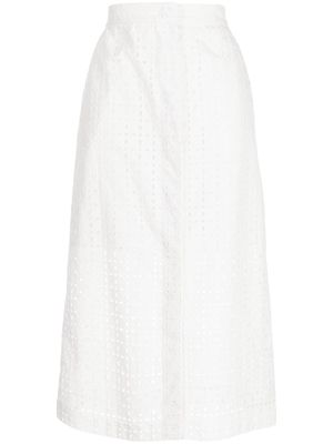 MSGM cut out-detail midi skirt - White
