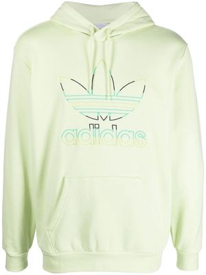 adidas embroidered-logo organic-cotton hoodie - Green