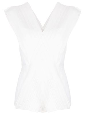 3.1 Phillip Lim Knife pleated crossover top - White