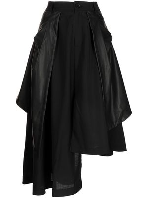 Feng Chen Wang asymmetric layered skirt - Black