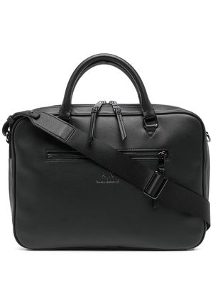 Armani Exchange logo-print brief-case bag - Black