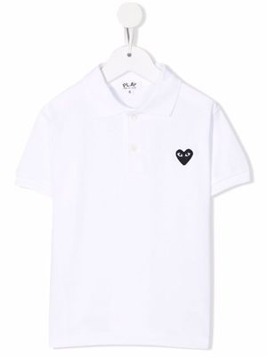 Comme Des Garçons Play Kids heart-patch polo shirt - White