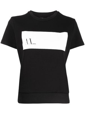 Armani Exchange logo-print shortsleeve sweatshirt - Black
