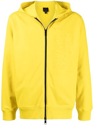Armani Exchange debossed-logo hoodie - Yellow