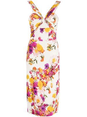 Adam Lippes twist-detail floral-print dress - Multicolour