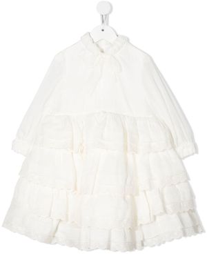 Mi Mi Sol ruffled-design mini dress - White