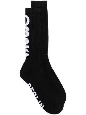 032c logo intarsia-knit socks - Black