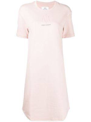 Armani Exchange debossed-logo sweatshirt dress - Pink