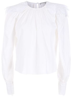 Martha Medeiros Mônica lace-panelled blouse - White