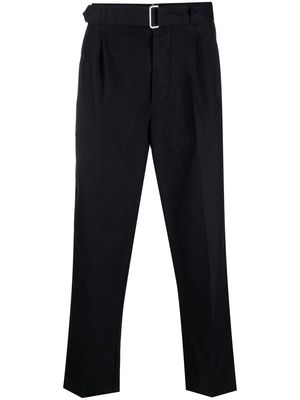 Officine Generale belted mid-rise straight leg trousers - Blue