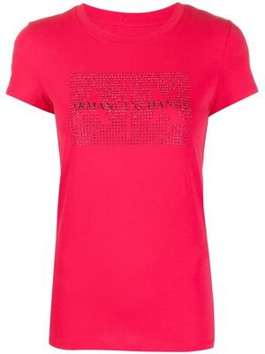 Armani Exchange studded logo T-shirt - Red