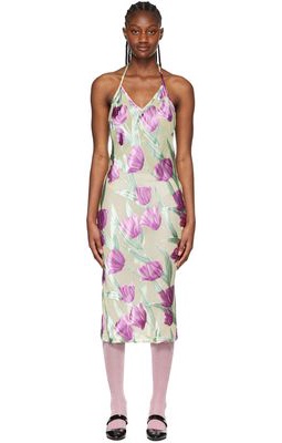 Puppets and Puppets SSENSE Exclusive Purple Silk Midi Dress