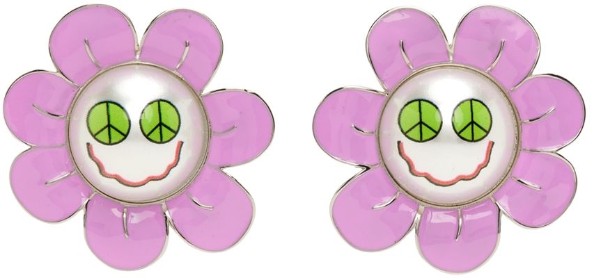 Safsafu Pink Space Daisy Earrings