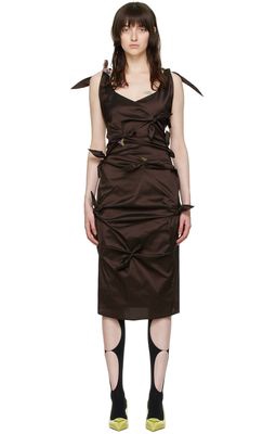 J.KIM Brown Polyester Midi Dress