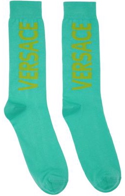 Versace Green Logo Socks