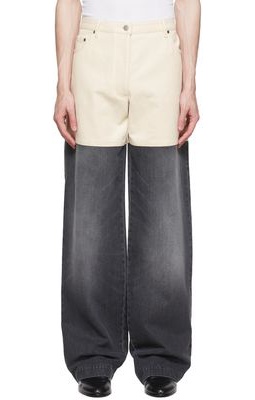 Peter Do Off-White & Gray Wide-Leg Jeans