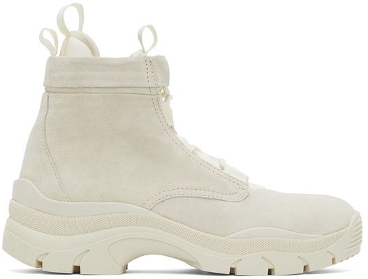 John Elliott SSENSE Exclusive Off-White Speed Lace Up Boots
