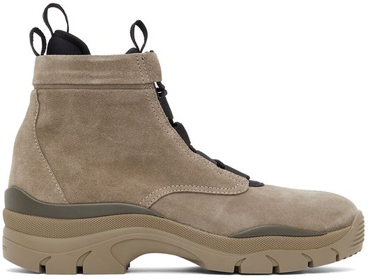 John Elliott SSENSE Exclusive Taupe Speed Lace Up Boots