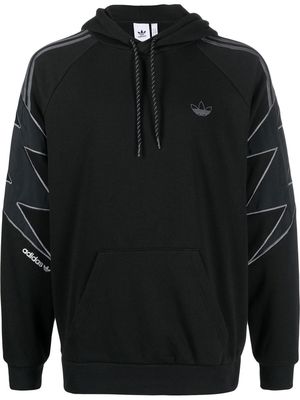 adidas logo-patch pullover hoodie - Black