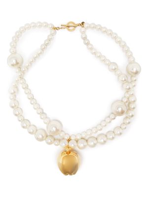 UNDERCOVER apple pendant pearl necklace - White