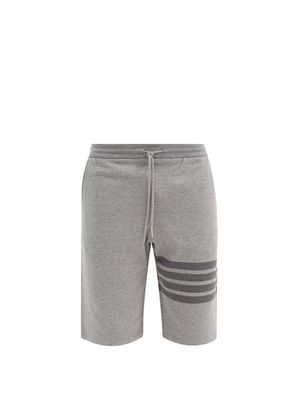 Thom Browne - Four-bar Cotton-jersey Shorts - Mens - Grey
