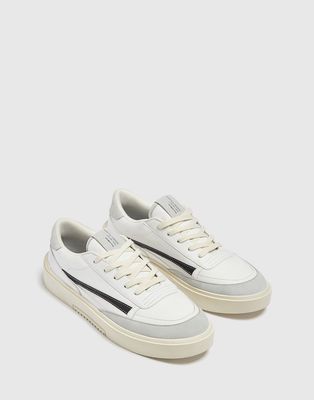Pull & Bear vintage lace-up sneakers in white