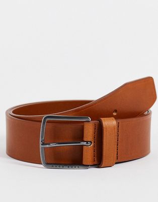 BOSS Sjeeko leather belt in tan-Brown