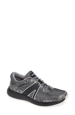 TRAQ by Alegria Qarma Sneaker in Wild Child Black Leather