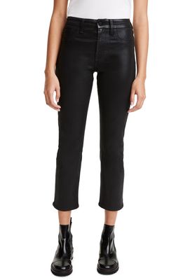 JEN7 by 7 For All Mankind Coated Ankle Straight Leg Jeans in Black