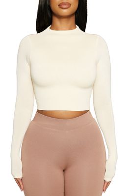 Naked Wardrobe The NW Crop Top in Oatmeal