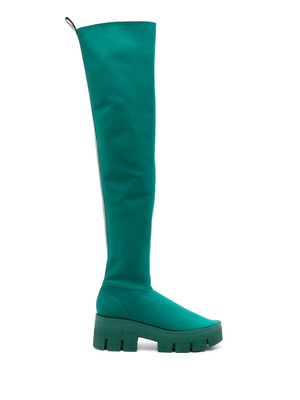 Gloria Coelho neoprene knee-high boots - Green