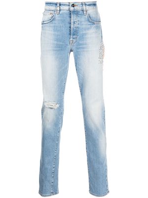 Bossi Sportswear distressed slim-cut jeans - Blue
