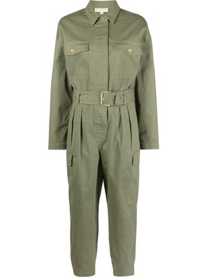 Michael Michael Kors long-sleeve belted jumpsuit - Green