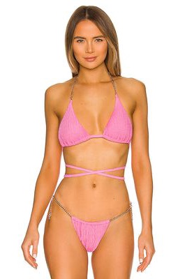 Beach Bunny Brooklyn Tri Bikini Top in Pink