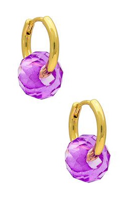 BONBONWHIMS Crystal Gum Drop Earrings in Purple.