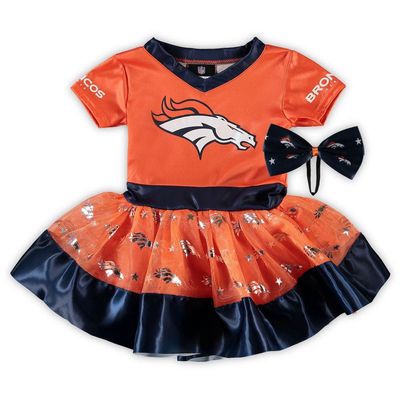 JERRY LEIGH Girls Toddler Orange Denver Broncos Tutu Tailgate Game Day V-Neck Costume