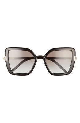 Prada 54mm Gradient Butterfly Sunglasses in Black/Grey Gradient