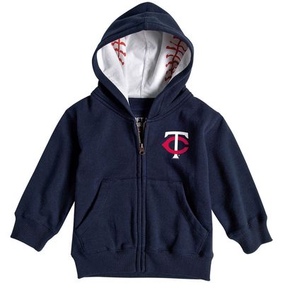 Toddler Soft as a Grape Navy Minnesota Twins Baseball Print Full-Zip Hoodie