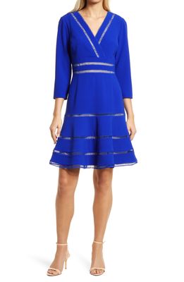 Shani Fit & Flare Jersey Dress in Blue
