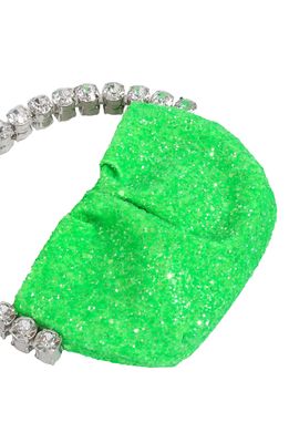 L'alingi Micro Eternity Crystal Top Handle Bag in Neon Green
