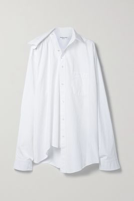 Balenciaga - Oversized Asymmetric Cotton-poplin Shirt - White