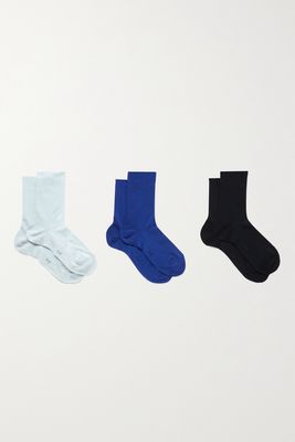 FALKE - Active Breeze Set Of Three Lyocell-blend Socks - Blue