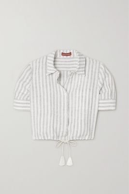 Altuzarra - Ben Cropped Striped Linen Shirt - Ivory