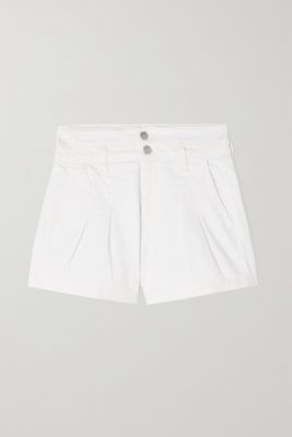 Veronica Beard - Jaylen Pleated Denim Shorts - White