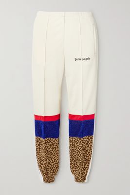 Palm Angels - Paneled Printed Jersey Track Pants - White