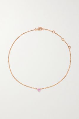 SHAY - 18-karat Rose Gold Sapphire Anklet - one size